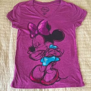 Purple heathered Minnie Mouse tee